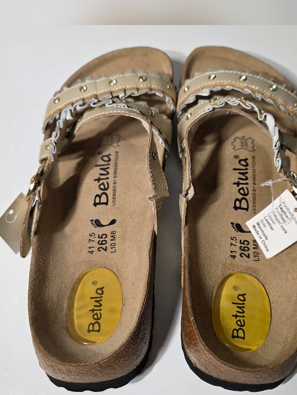Betula By Birkenstock Sandals Women 10 EU 41 Men 8 Stud Ruffle - Picture 2 of 10